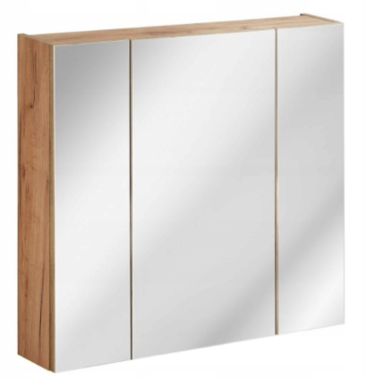 Dulap suspendat cu oglinda baie 60x75/80x75 cm Capri Oak COMAD