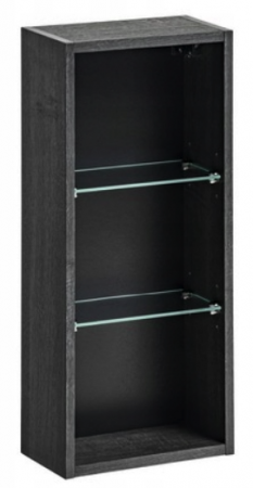 Promotii - Dulap baie suspendat 30x65 cm, Leonardo Oak, culoare stejar gri inchis, polite sticla COMAD