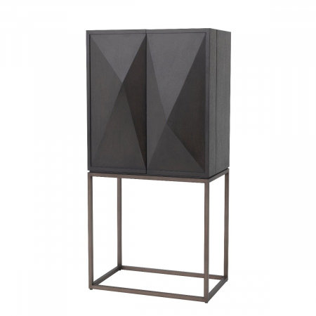 Dulapuri living - Dulap de lux pentru vinuri Highland cu fronturi model geometric 3D | Eichholtz - 114530
