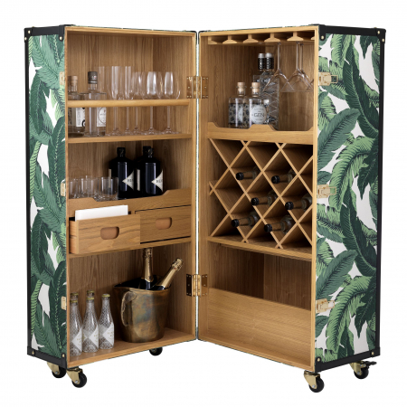 Dulap de lux pentru vinuri Martini Bianco tip servieta, model tropical cu frunze verzi | Eichholtz - 114020 [3]