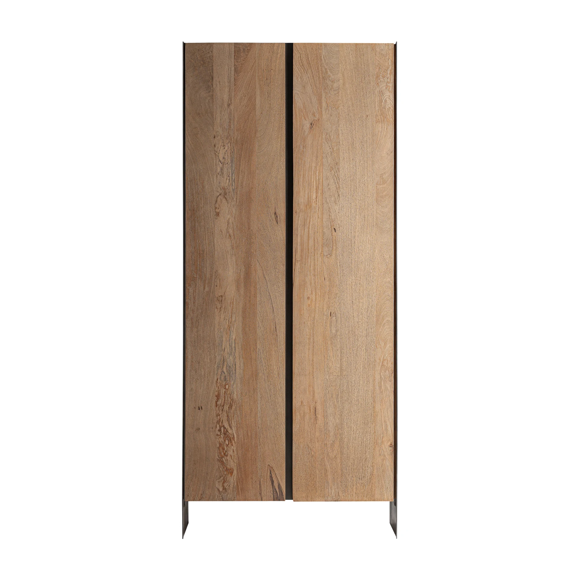 Produse - Dulap din Fier si Lemn de Mango, Maro, 90x55x210 cm, Stil Contemporan - VicalHome 37678