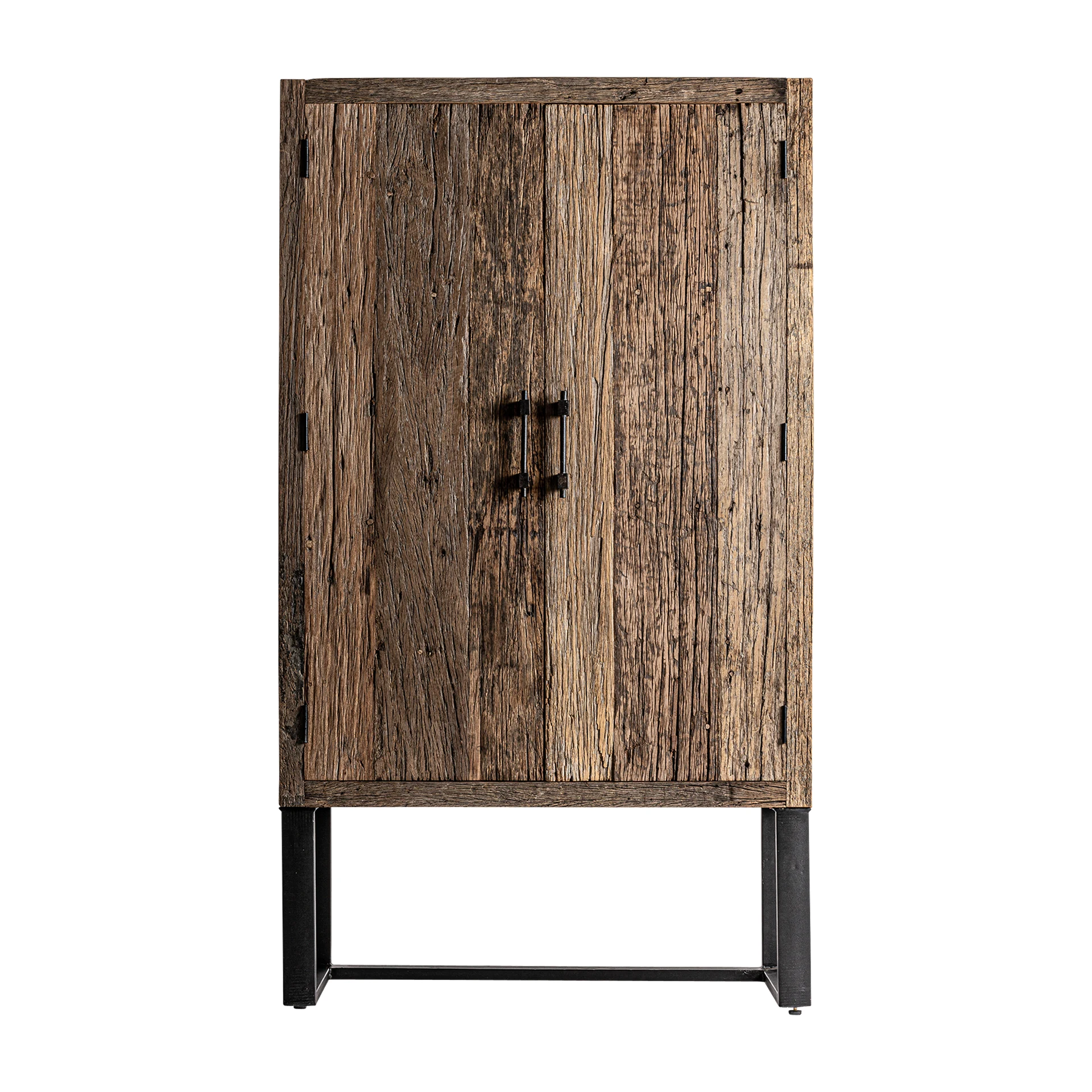 Dulap din Lemn Recuperat si Metal, Maro, 107x47x188 cm, Stil Colonial - VicalHome 33406 [4]