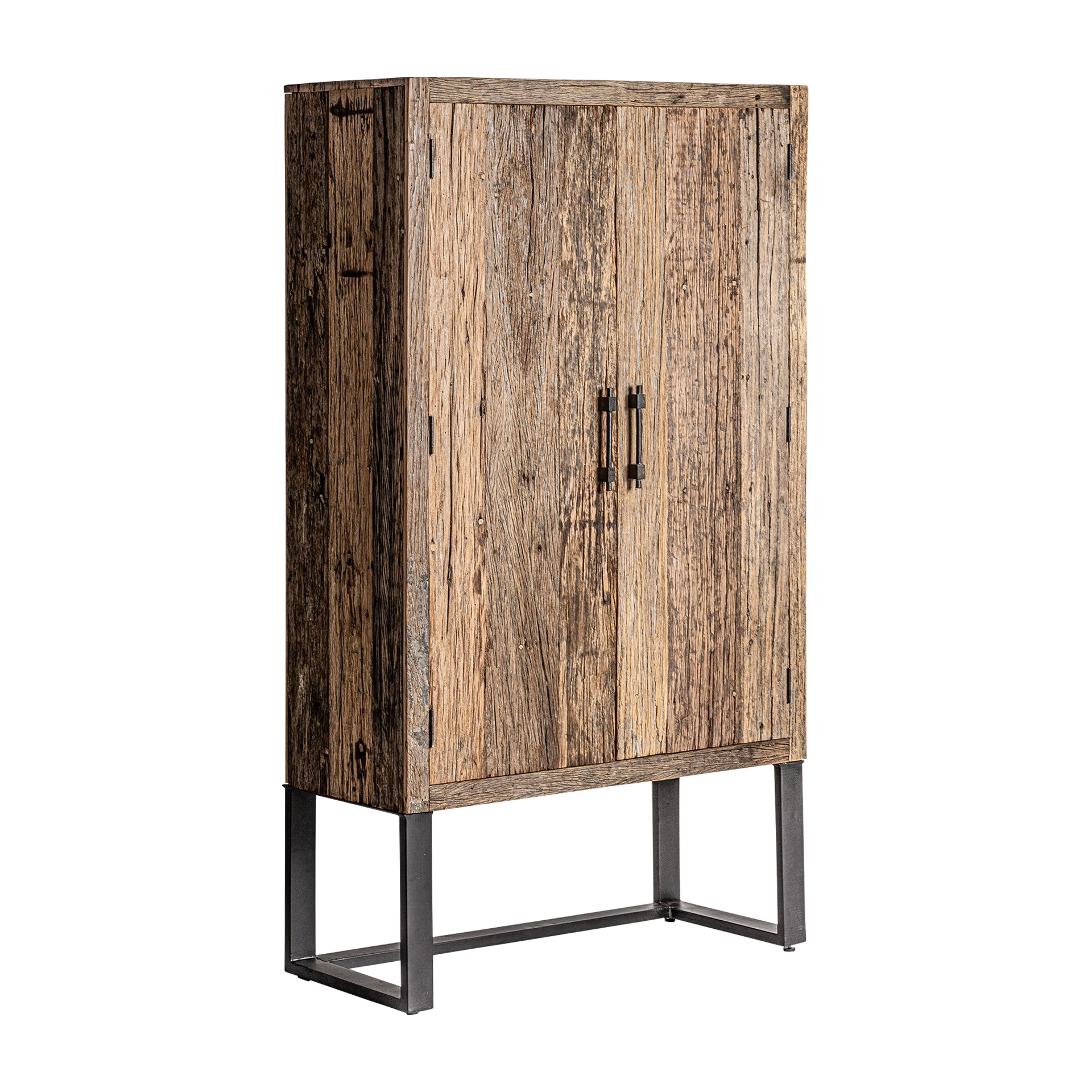 Dulap din Lemn Recuperat si Metal, Maro, 107x47x188 cm, Stil Colonial - VicalHome 33406 [7]