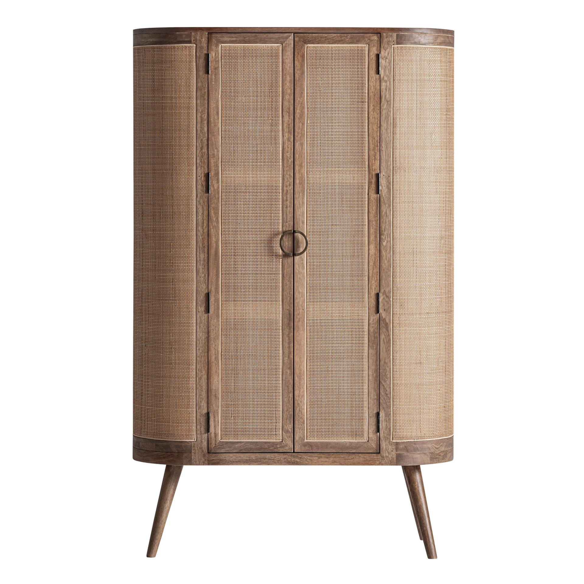 Produse - Dulap din Ratan si Lemn de Mango, Maro, 105x45x170 cm, Stil Scandinav - VicalHome 37510