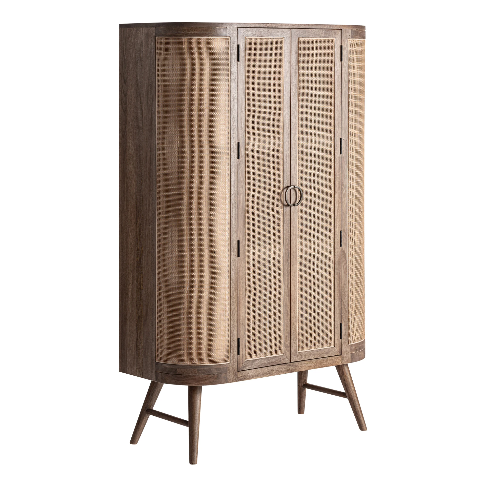 Dulap din Ratan si Lemn de Mango, Maro, 105x45x170 cm, Stil Scandinav - VicalHome 37510 [3]