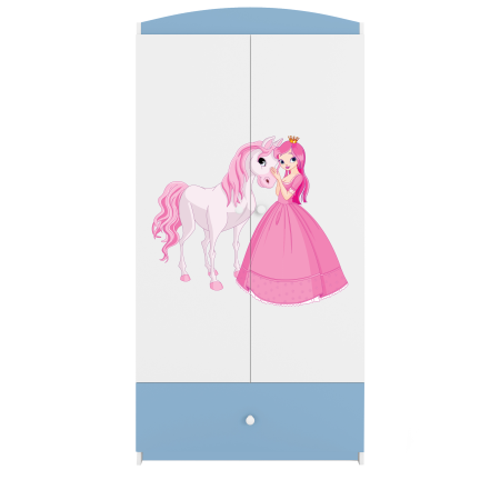 Dulap haine camera fetite cu desen zana si unicorn Babydream, MDF diverse culori, sertare si bara de haine [0]