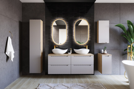 Dulap inalt baie 2 usi 170 x 35 x 33 cm Ocean Beige 80-02-2D Comad [4]