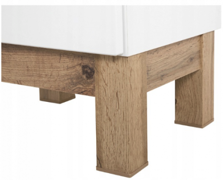 Dulap inalt baie Bali White II 187x60, MDF alb lucios, stejar auriu COMAD [4]