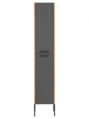 Dulap inalt baie 170x35 cm, MDF Madera Grey, gri grafit mat/stejar, picioare metal COMAD [1]