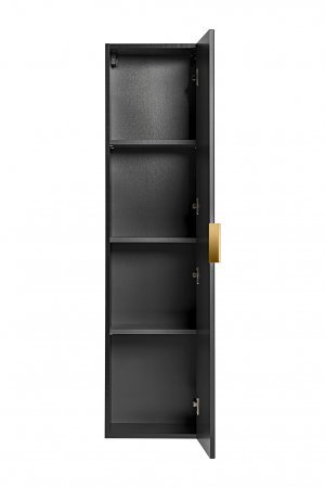 Dulap inalt de baie suspendat 140x35 cm, mdf riflat negru, Adel Black comad [1]