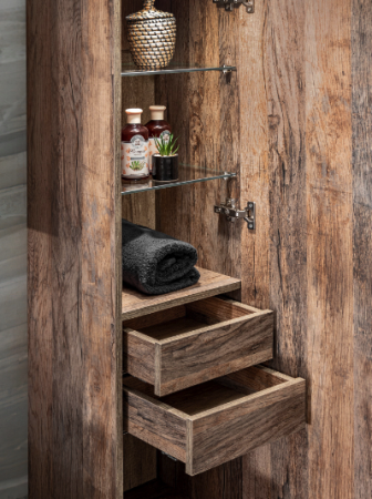 Dulap inalt de baie suspendat 160x35 cm, stejar vintage Santa Fe Oak COMAD [1]