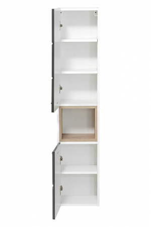 Dulap inalt baie 30x140x25 cm, PAL, gri/alb, Finka Grey COMAD [2]