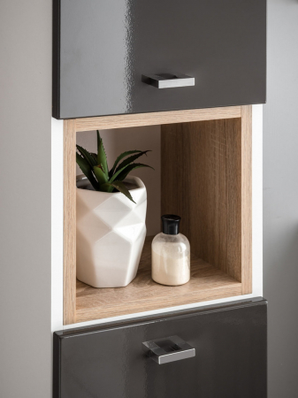 Dulap inalt baie 30x140x25 cm, PAL, gri/alb, Finka Grey COMAD [1]
