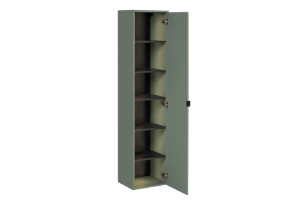 Dulap înalt pentru baie Sombra Green, înălțime 172 cm, PAL Melaminat Verde Stuf, Iluminare LED, 1 Ușă, Suspendat, Închidere Silențioasă - COMAD, cod SOMBRA GREEN 80-40-1D [2]
