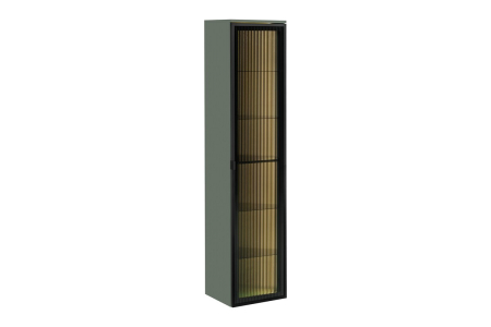 Mobilier Baie - Dulap înalt pentru baie Sombra Green, înălțime 172 cm, Sticlă Riflată, Iluminare LED, 1 Ușă, Suspendat, Închidere Silențioasă - COMAD, cod SOMBRA GREEN 80-40-1DG