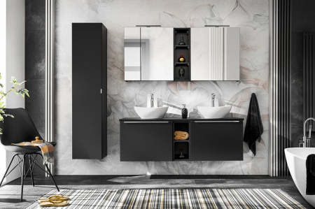 Dulap baie incadrat SANTA FE Black COMAD [2]