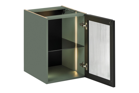 Dulap inferior pentru baie Sombra Green, lățime 40 cm, Sticlă Riflată, Iluminare LED, 1 Ușă, Închidere Silențioasă - COMAD, cod SOMBRA GREEN 81-40-1DG [2]