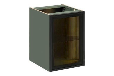 Mobilier Baie - Dulap inferior pentru baie Sombra Green, lățime 40 cm, Sticlă Riflată, Iluminare LED, 1 Ușă, Închidere Silențioasă - COMAD, cod SOMBRA GREEN 81-40-1DG