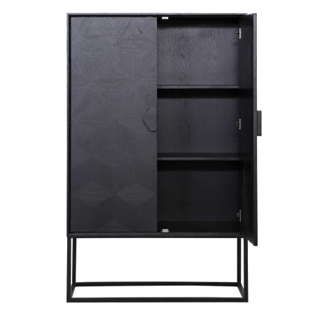 Dulap living premium stejar negru Dargo 110x175 cm, picioare negre metal, 7540 - Richmond Interiors [4]