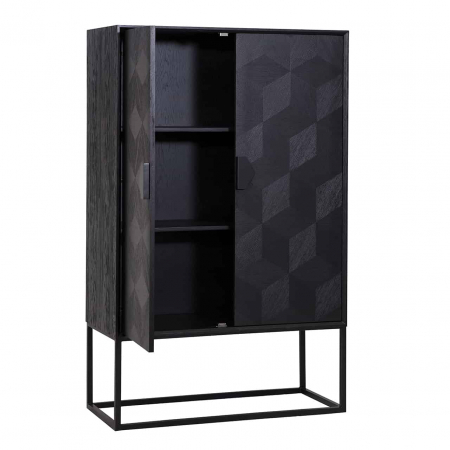 Dulap living premium stejar negru Dargo 110x175 cm, picioare negre metal, 7540 - Richmond Interiors [5]