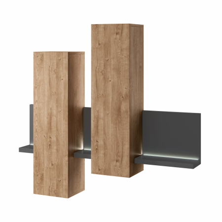 Dulapuri living - Dulap living suspendat Patton stejar ribbeck/antracit, 150 cm, iluminare LED