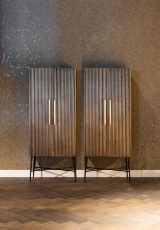 Dulap lux auriu cu 2 usi Tosea 75x180 cm MDF si lemn de mesteacan, baza metal, 7570 - Richmond Interiors [5]