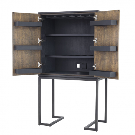 Dulap pentru vinuri Gregorio stil industrial, model 3D furnir natural lemn stejar | Eichholtz - 112676 [4]