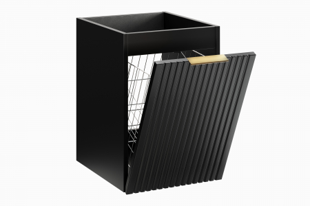 Dulap baie sub blat 40 cm, negru mat, cu cos pentru rufe, Adel Black COMAD [2]