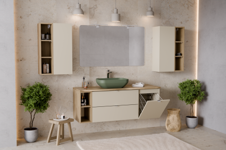 Dulap sub blat 40cm cu coș pentru rufe, dimensiune 46x40x50 cm, culoare Cashmir mat, material PAL melaminat - COMAD [4]