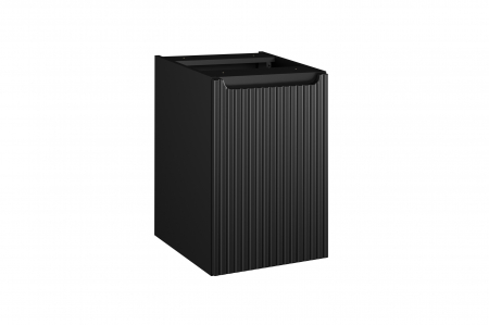 Dulapuri pentru baie - Dulap baie sub blat 40 cm, negru mat, cu cos pentru rufe, Nova Black COMAD