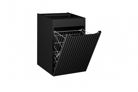 Dulap baie sub blat 40 cm, negru mat, cu cos pentru rufe, Nova Black COMAD [2]