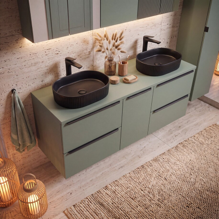 Dulap Sub Lavoar 60 Cm cu 2 Sertare Sombra Green - COMAD [15]