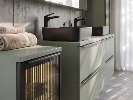 Dulap Sub Lavoar 60 Cm cu 2 Sertare Sombra Green - COMAD [8]