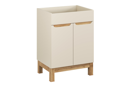 Masti pentru lavoare - Dulap sub lavoar 60cm 2 uși Bali Cashmere, Cashmir mat COMAD