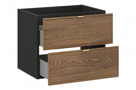 Dulap sub lavoar baie 60 cm, negru mat, stejar Casella, Talia Casella, cu 2 sertare, COMAD [2]