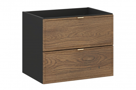 Produse - Dulap sub lavoar baie 60 cm, negru mat, stejar Casella, Talia Casella, cu 2 sertare, COMAD
