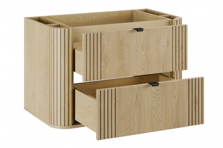 Dulap sub lavoar baie 80 cm, 2 sertare, Ovalia Cremona, Stejar Cremona COMAD [2]