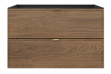 Dulap baie sub lavoar 80 cm, negru mat + stejar Casella, cu 2 sertare, Talia Casella, COMAD [1]