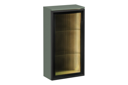 Mobilier Baie - Dulap suspendat pentru baie Sombra Green, lățime 40 cm, Sticlă Riflată, Iluminare LED, 1 Ușă, Închidere Silențioasă - COMAD, cod SOMBRA GREEN 83-40-1DG