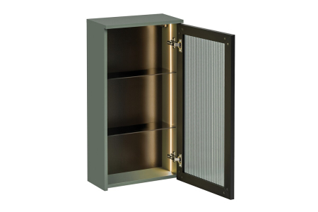 Dulap suspendat pentru baie Sombra Green, lățime 40 cm, Sticlă Riflată, Iluminare LED, 1 Ușă, Închidere Silențioasă - COMAD, cod SOMBRA GREEN 83-40-1DG [2]
