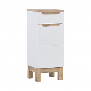 Produse - Dulapior baie cu sertar 35x86 cm, MDF alb lucios, stejar auriu, Bali White COMAD