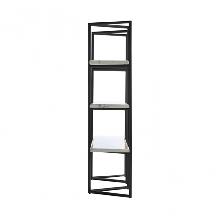 Etajera lux aurie/neagra Dede 165x185 cm din otel inoxidabil cu rafturi marmura alba, 7257 - Richmond Interiors [11]