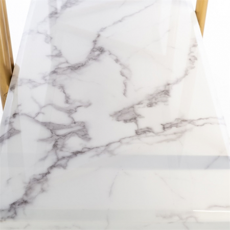 Etajera lux aurie/neagra Dede 165x185 cm din otel inoxidabil cu rafturi marmura alba, 7257 - Richmond Interiors [5]