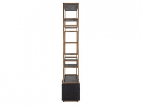 Etajera premium cu 2 sertare Bever 120x222 cm furnir stejar, cadru metal auriu, 7480 - Richmond Interiors [3]