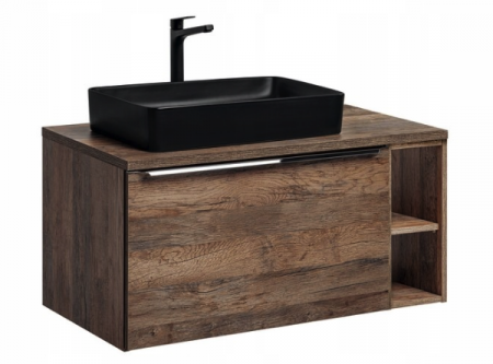 Extensie masca lavoar baie, finisaj Santa Fe Oak, PAL melaminat, culoare stejar vintage - COMAD [2]