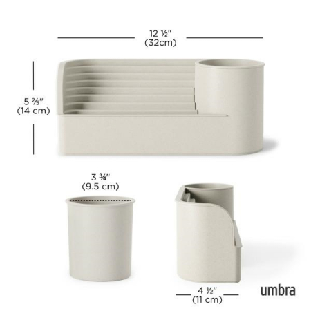 Fântână de Apă Stream 32x11x14 cm, Plastic Reciclat și Fibră Lemnoasă Bej - Umbra [6]