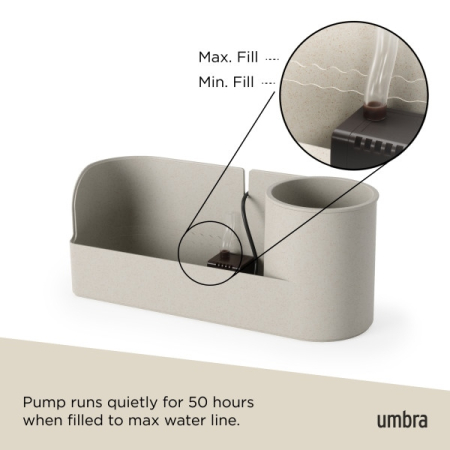 Fântână de Apă Stream 32x11x14 cm, Plastic Reciclat și Fibră Lemnoasă Bej - Umbra [3]