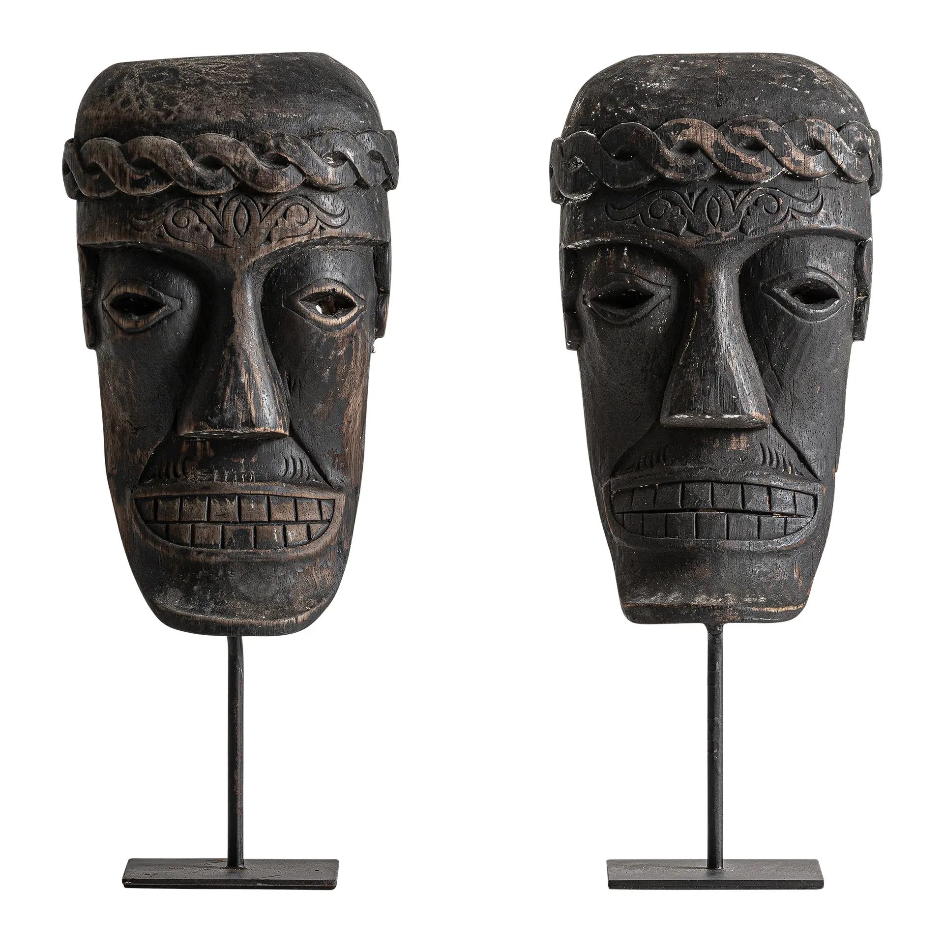 Figura Etnica 15x8x38 cm, Lemn Tropical și Fier Maro - VicalHome VicalHome 38622 [1]