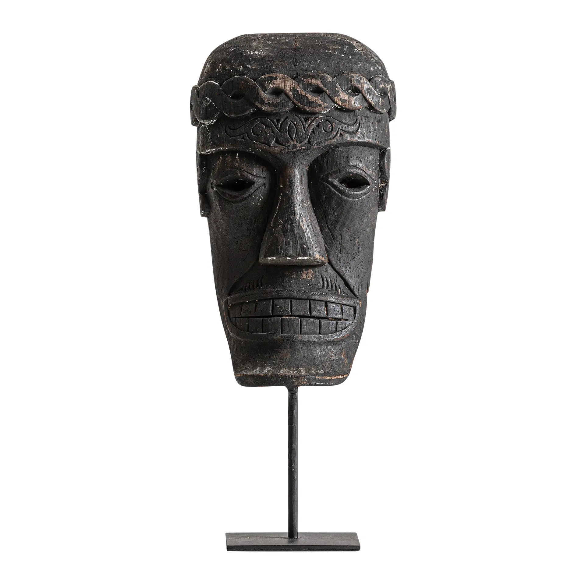 Sculpturi - Figura Etnica 15x8x38 cm, Lemn Tropical și Fier Maro - VicalHome VicalHome 38622