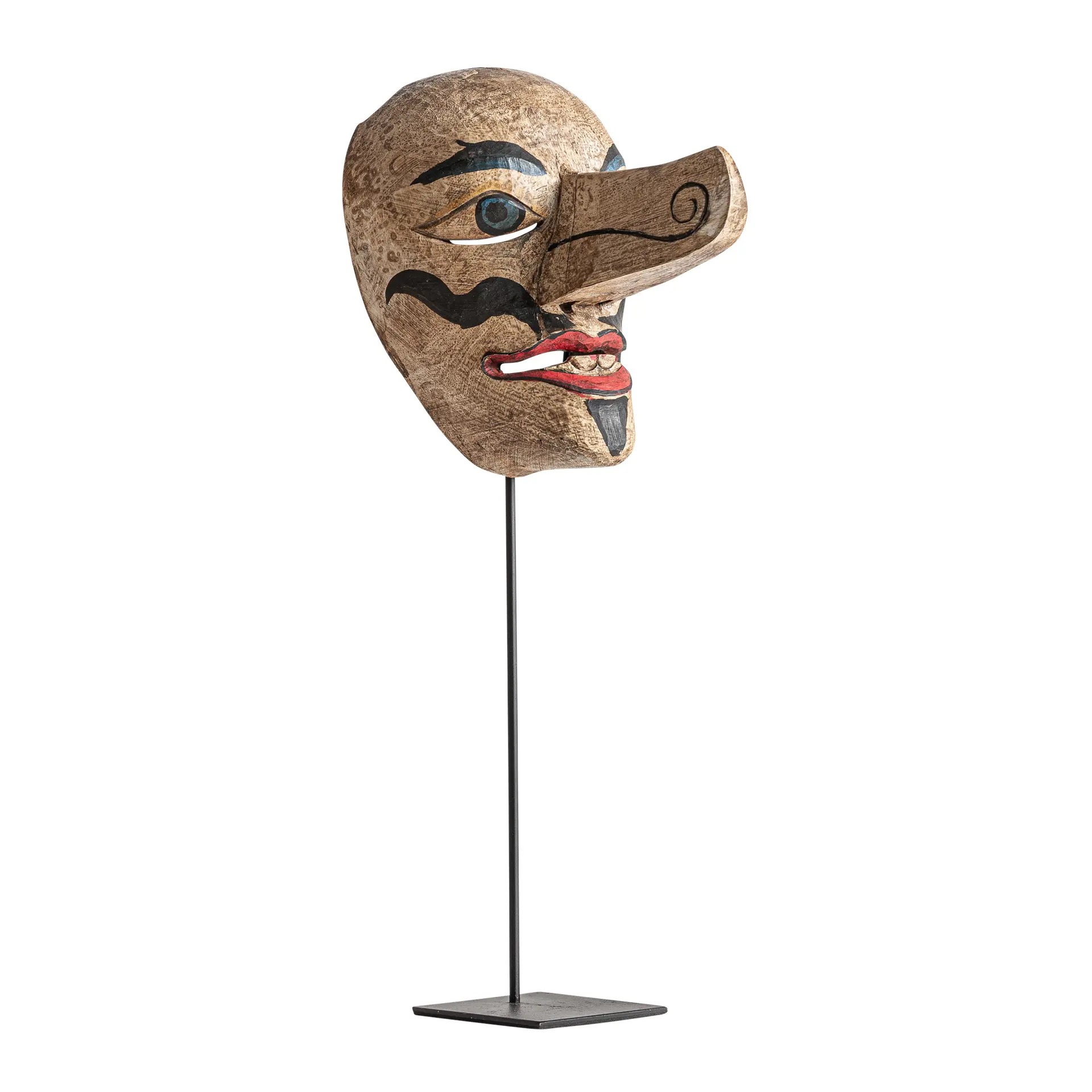 Sculpturi - Figura Etnica 18x25x52 cm, Lemn Tropical și Fier Maro - VicalHome VicalHome 38621